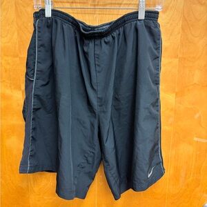 Nike Men's Black Shorts with Silver Trim